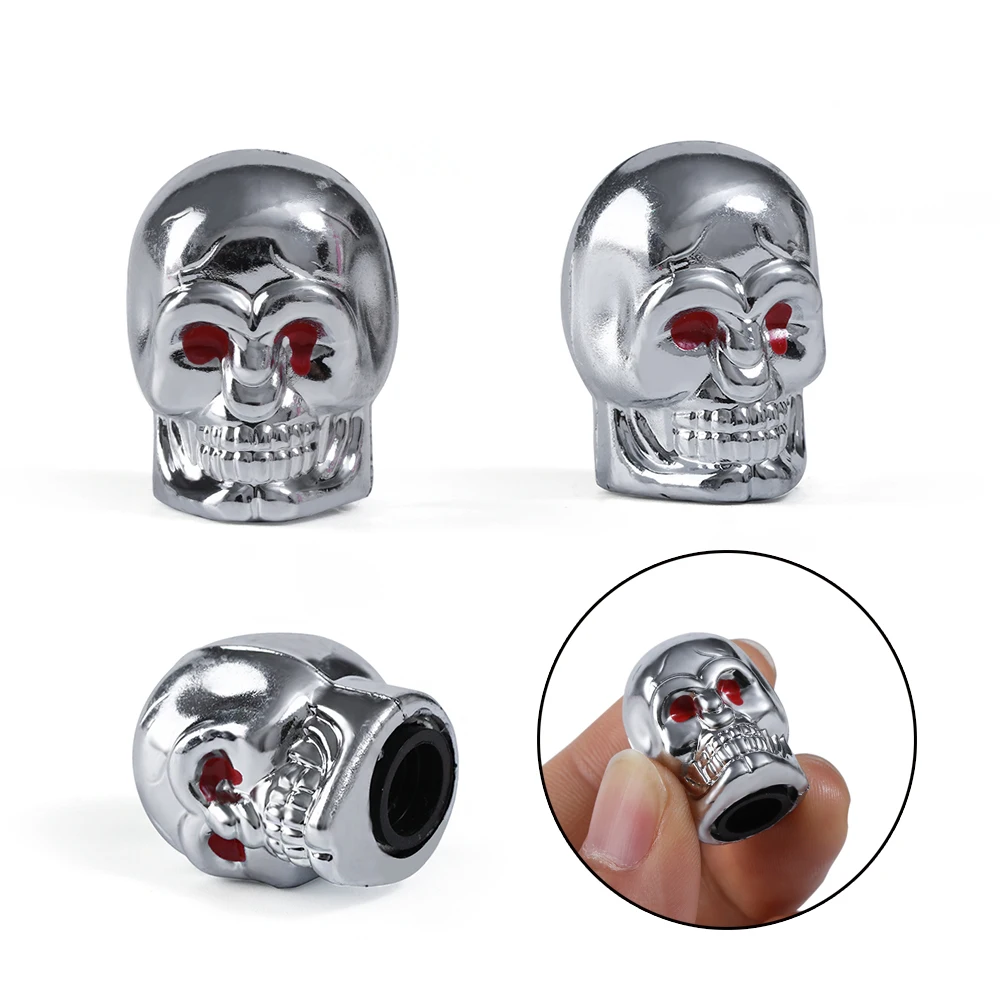 Комплект из 2 предметов с красными глазами злой череп резиновое серебряное шин
