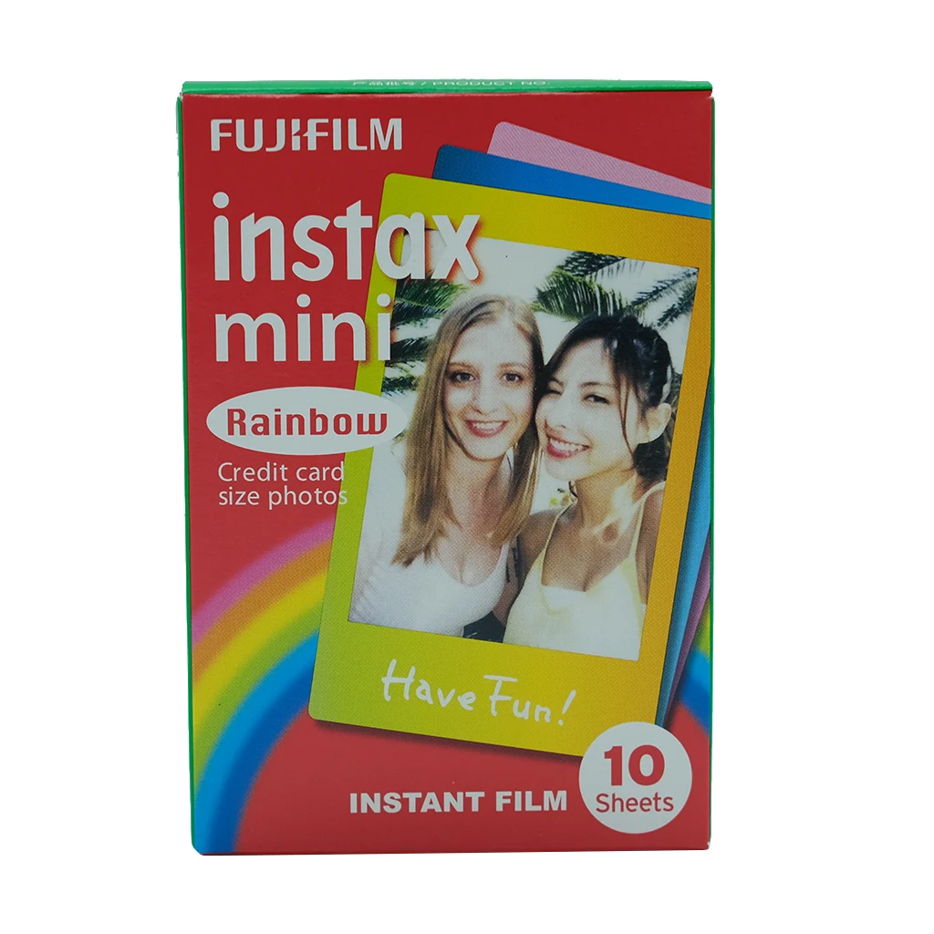 Цифровой фотокамеры Fuji Fujifilm 10 листов Instax Mini чехол с мультяшным радужным Защитная пленка с закругленными краями Фотобумага для цифровой фотокамеры Fuji Instax Mini 7/8/9/10/30/50 s/фотоаппаратов моментальной печати 7 s/90/25/20i/25i