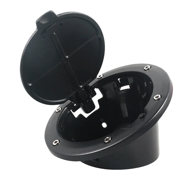 Fuel Tank Cap Cover Auto Car Aluminum Alloy ABS Fuel Door Gas Lid Tank Cap Cover Black for Jeep Wrangler JK JKU 2007 -