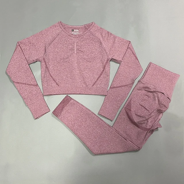 Seamless Women Yoga Set High Waist Yoga Pants Gym Clothing Women Sportswear Sport Shorts Sports T-shirt Workout Gym Set 2Pcs Set Wine red