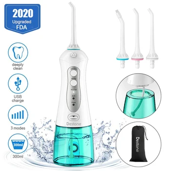 

Portable Tooth Irrigator Water Flosser Electric Oral Irrigator Rechargeable Dental Teeth Cleaner 300ml Water Tank Waterproof