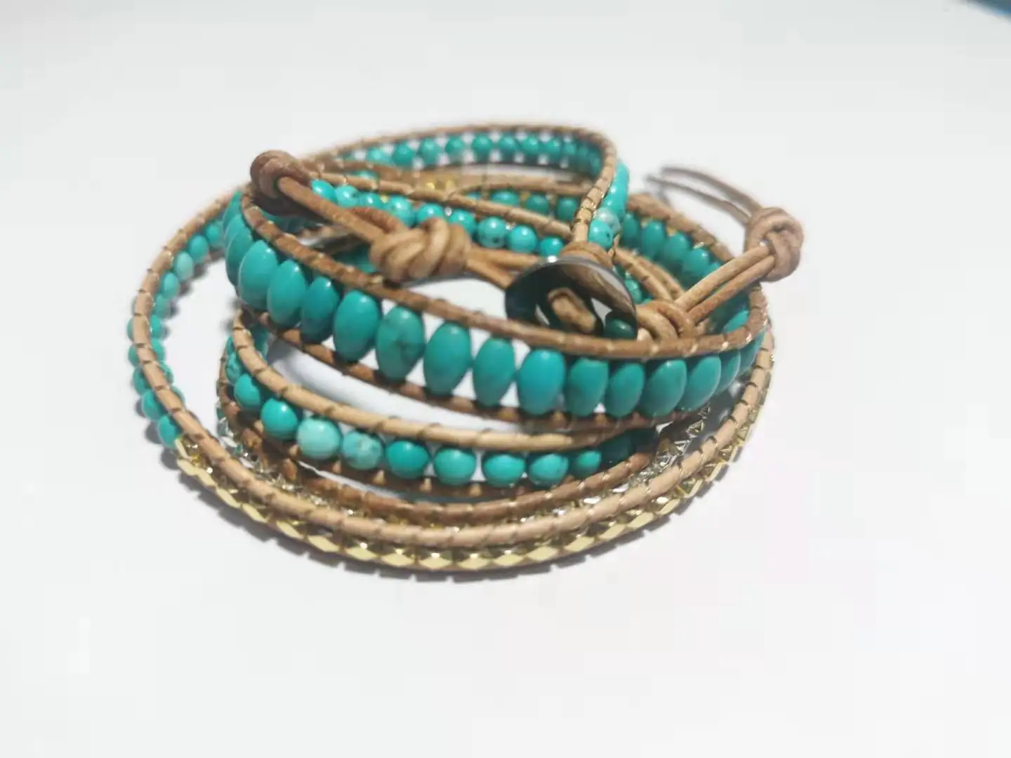 Exclusive Quality Natural Stones w/ Metal Beads Wrap Bracelets Handmade Bohemian Vintage Statement Bracelet Bijoux Wholesale