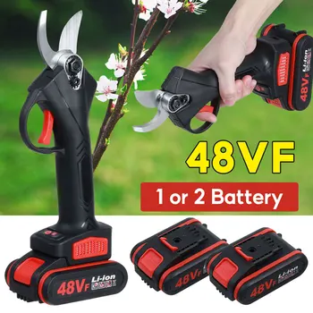 Price 48VF 25mm Electric Pruning Scissors Shear Battery Tree Branches Cutter Efficient Garden Landscaping With 1 Or 2 Lithium Battery