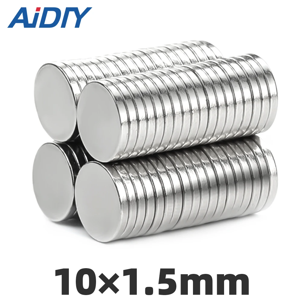 

AIDIY 20/50/100 pcs 10mm X 1.5mm round strong neodymium magnet N35 Mini small round magnets disc 10*1.5mm
