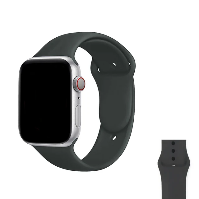 Silicone Strap For Apple Watch Band  7 41mm/45mm Series 6 SE 5 4 42mm/44mm Rubber Wristband iWatch 3 2 1 38/40mm Smart Bracelet 55 New
