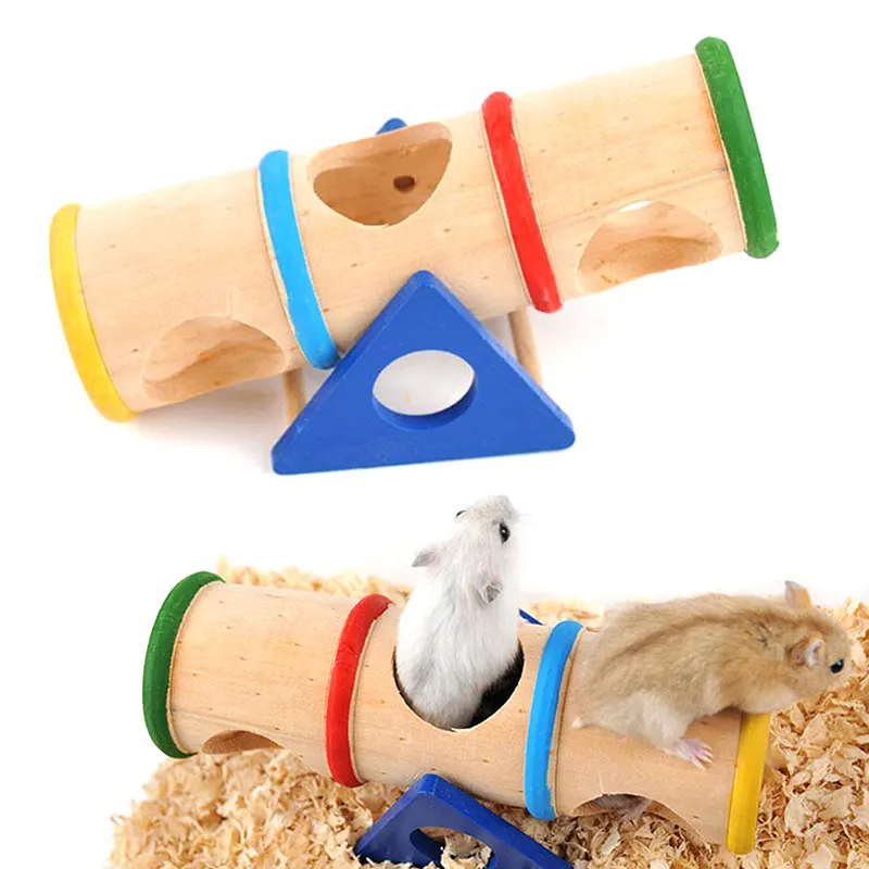Милые игрушки-животные шиншиллы деревянные Смешные действия туннель трубка безопасности мышь игровая площадка для небольшого животного хомяка Seesaw крыса мыши