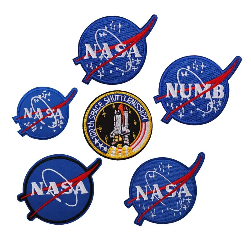 Высококачественные новые модные синие вышитые тканевые наклейки сделай сам