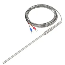 Uxcell K Тип термопары пружинный Тип Датчик температуры зонд 3 м кабель 5 мм x 150 мм Зонд 32~ 1112 °F(0~ 600 °C) Резьба M8