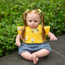 

20 Inch Handmade Rooted Hair Reborn Baby Dolls Cloth Body Baby Toy For Kids Playmate Birthday Gift