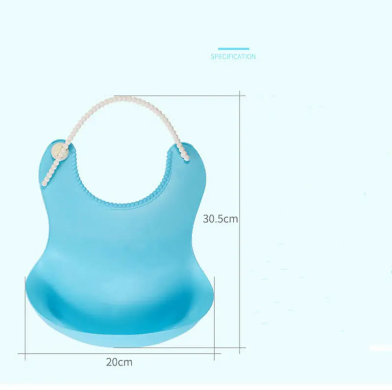 Cute Baby Soft Silicone Bib Waterproof Saliva Dripping Kid Infant Lunch Bibs BLD 