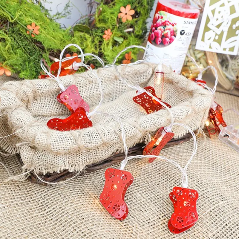 Винтажный металлический 3D мини красный носок светодиодный светильник s на батарейках подвесной кухонный светильник украшения для двора спальни 24BA