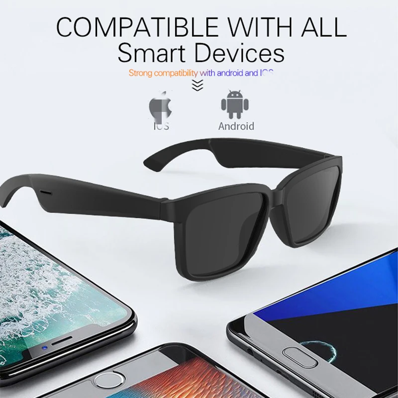 A2 Smart Wireless Bluetooth Headset Glasses Car Sports Sunglasses Earphones Built-in two Speakers Touchscreen Button control | Электроника