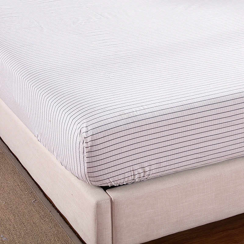 Earthing Fitted Sheet small stripe color Nature cotton with Silver Antimicrobial Fabric Conductive earth balance health sheet