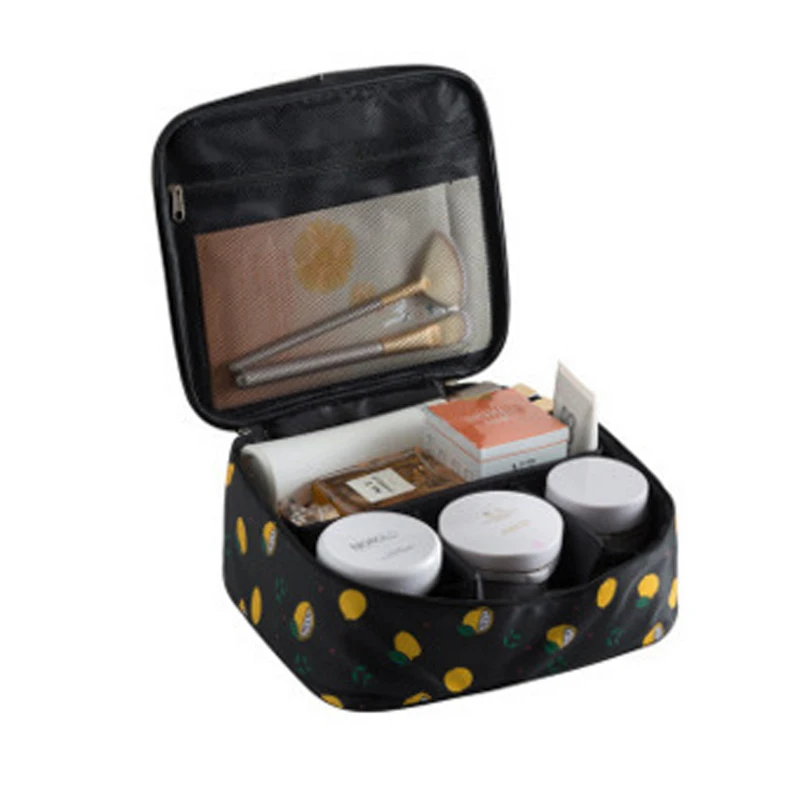 Style B Black lemon Брендовая дорожная модная женская косметика косметичка сумки для хранения большой емкости женская косметичка H127 - Цвет: Style B Black lemon