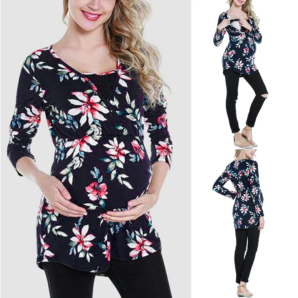 Одежда для кормящих матерей топы для кормящих мам Цветочный Топ для женщин рубашка для грудного вскармливания цветочный принт блузка без рукавов
