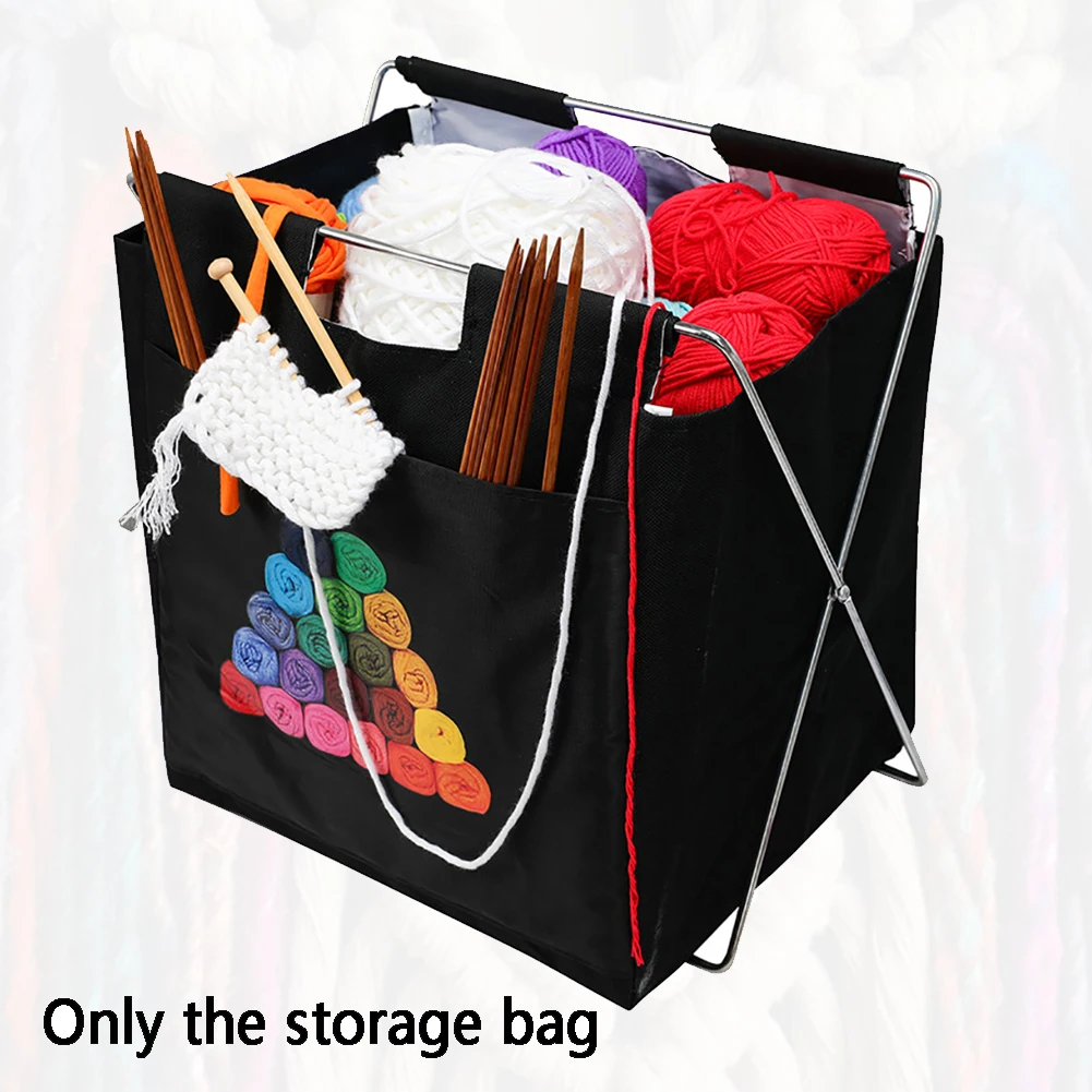 

Multi Pockets With Rack Crocheting Tool Foldable Oxford Cloth Sewing Supplies Wear Resistant Portable Storage Bag Large Capacity
