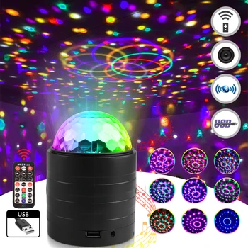 

Party Holiday Atmosphere Laser Light Round Bluetooth LED Disco Ball Stage Projector Lights Birthday Karaoke Xmas Multicolors D30