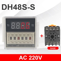 Digital LED Programmable Timer Relay Switch with Socket Base - Multi - Voltage Repeat Cycle Timer - AC220V
