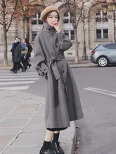 

NEW Cashmere Coat Women's Long 2020 Autumn And Winter New Korean Leisure Cotton Padded Woolen High-end Woolen Coat