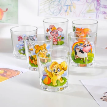 

Set of glasses 250 ml "Animals", 6 pcs