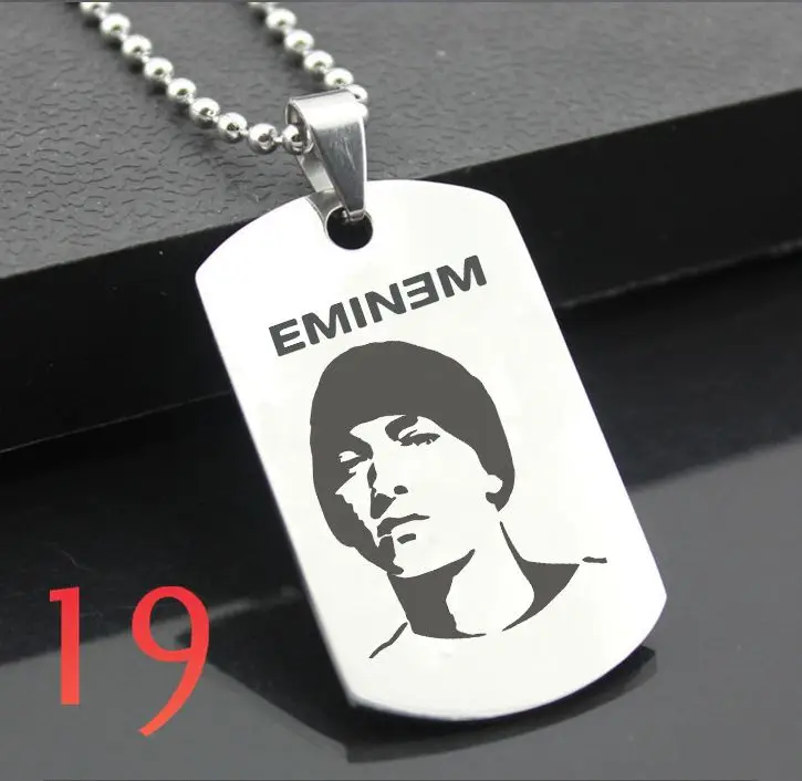 Сливовый Eminem XH01 классический брелок из нержавеющей стали модные гравировальные бирки стальная подвеска-открытка для ожерелья - Цвет: Сливовый