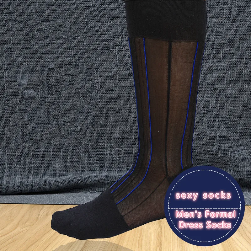 

Men's Socks Ultra Thin Silk Socks Mens Formal Dress Suit Socks Sexy Sheer Transparent Socks Erotic Male Business Dree Socks