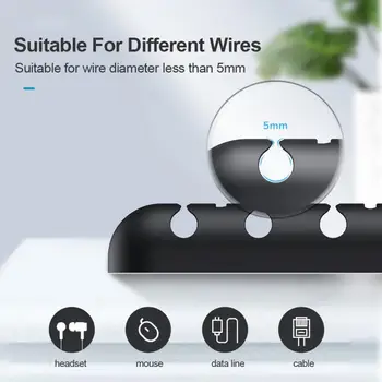 

Silicone Cable Organizer USB Cable Winder Desktop Tidy Management Clips Cable Holder For Mouse Headphone Wire Organizer