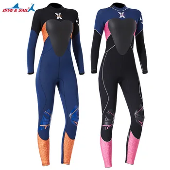 

Thickened 3.5mm Women Wetsuit Swimwear Neoprene+Shark Skin Patchwork Fullbody Wet Suit Warm Scuba Snorkeling Spearfishing Suit