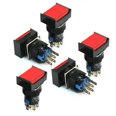 

5pcs DC 12V 17mm Pannel Mounted Red Light Momentary Push Button Switch