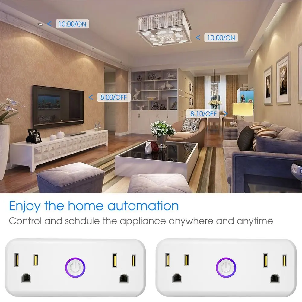 Wifi Smart power Plug Электрический фильтр США с usb-адаптером Homekit, совместимый с Amazon Alexa Google Home mini IFTTT
