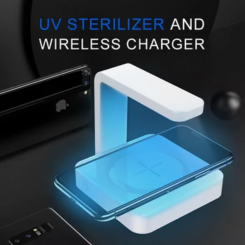 

2 pcs 2 In 1 Phone UV Sanitizer Wireless Fast Charging Cell Phone Ultraviolet Disinfection Lamp Cellphone UV Sterilizer Charger
