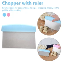 6,5 дюймов нержавеющая сталь металлическая сковорода скребок Чоппер резак с измерительными метками Кондитерская скамейка скребок чоппер с линейкой