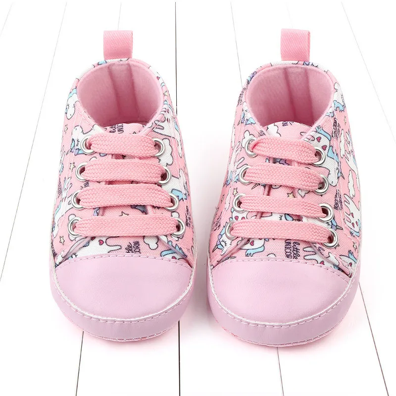 Классические спортивные кроссовки с единорогом для новорожденных мальчиков и девочек; обувь для первых шагов; детская обувь с мягкой нескользящей подошвой для малышей