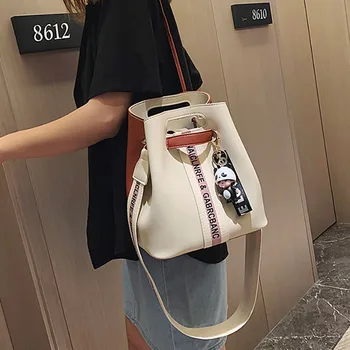 

ETAILL String Bucket Bag with Colorful Strap Women PU Leather Shoulder Bags Brand Designer Ladies Crossbody messenger Bags