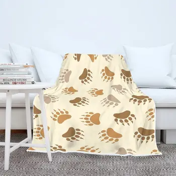 

Clubdeer Animal Footprints Warm Hypoallergenic Shaggy Throw Blanket for Travel Outdoor Home and Your Family All Seasons