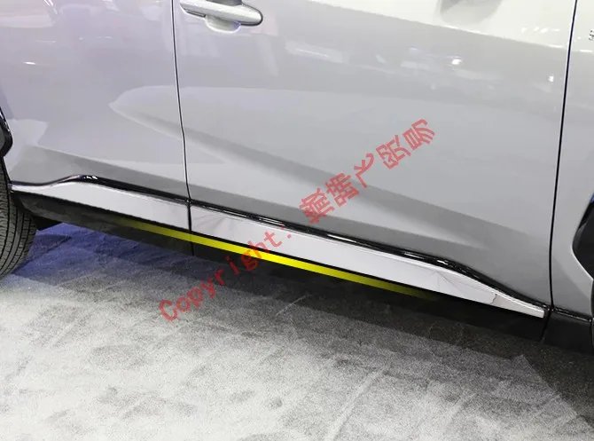 ABS Хромированная Автомобильная отделка, боковая дверная линия, литье под давлением для Toyota Rav4