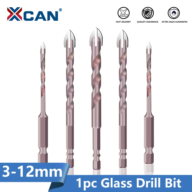 XCAN Tile Drill Bits 3/4/5/6/8/10/12mmm Cross Hex Triangle Bit for Glass Ceramic Concrete Hole Opener Tile Drilling Tool 10pcs 6mm cross hex tile drill bit set triangle bit tool kit 1 4 hex shank cross tile bit glass ceramic concrete hole opener