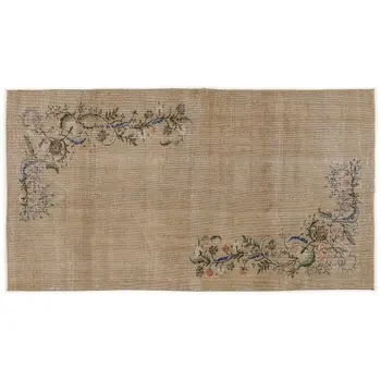 

Handmade Beige Vintage English English Area Rug 148x274 Cm-4'10''X8'12''