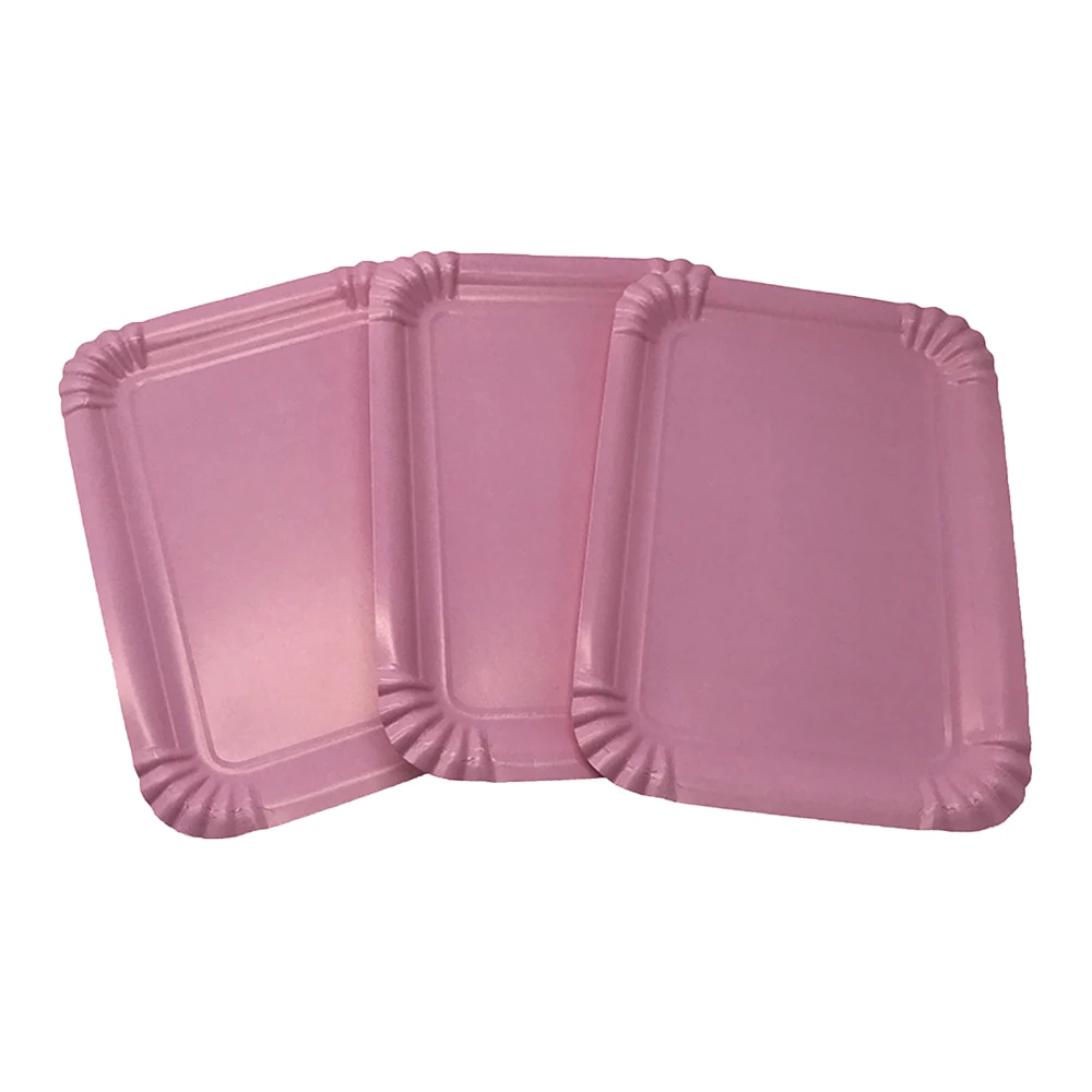 10Pcs/Lot Purple Theme Rectangular Plate Birthday Party Decorations Kid