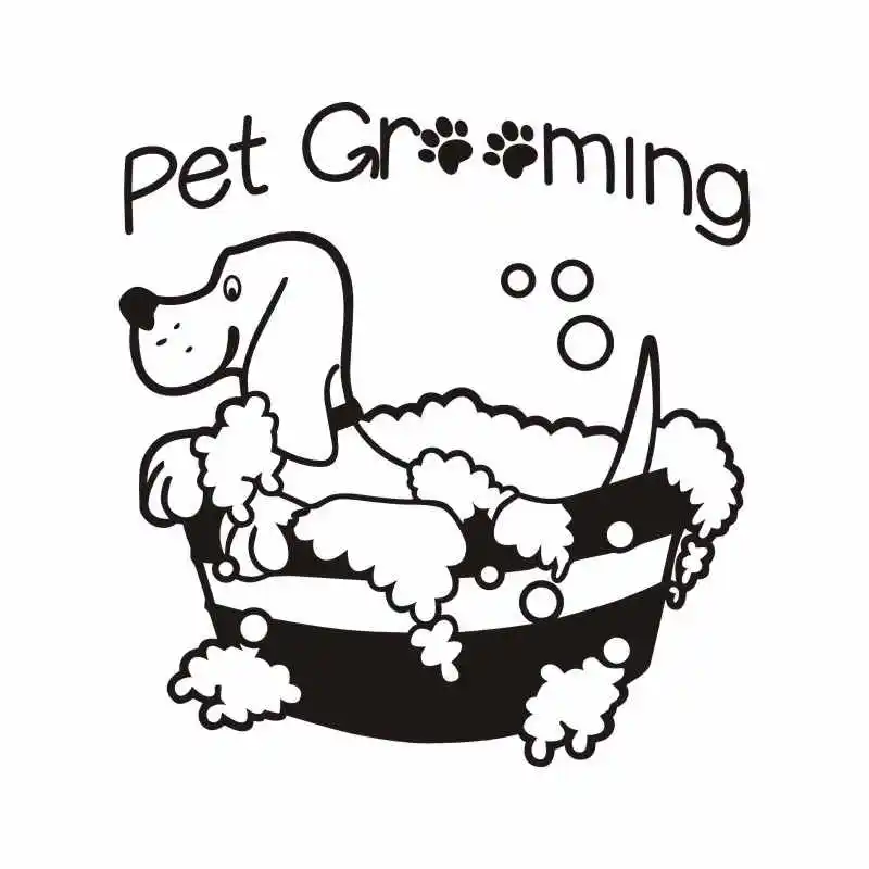 DCTAL Dog Grooming Salon Pet Shop Sticker Decal Posters Vinyl Wall Art Decals Parede Decor Mural Pet Shop Sticker