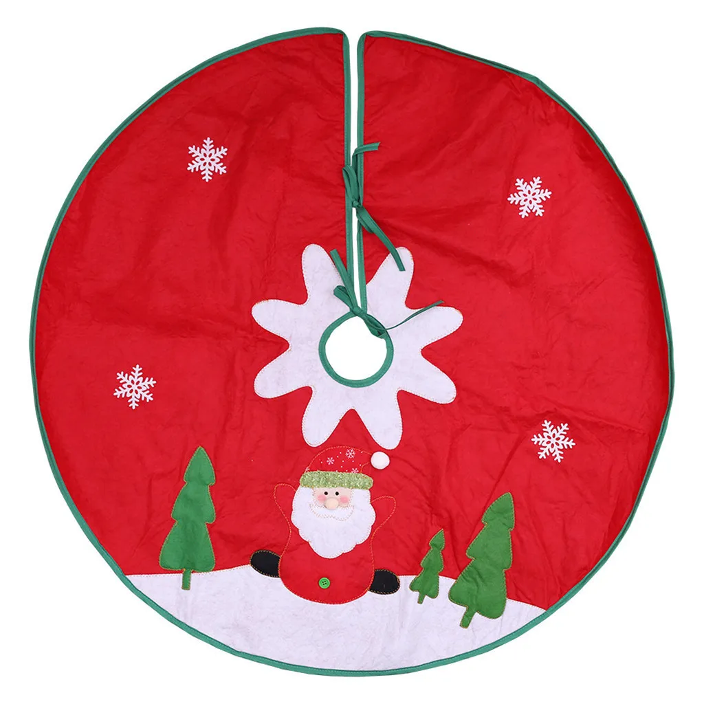 Новогодний Декор Рождественская елка юбка праздничный стиль Красная белая Снежинка Рождественская елка юбка Buffalo Плед Navidad дерево юбка