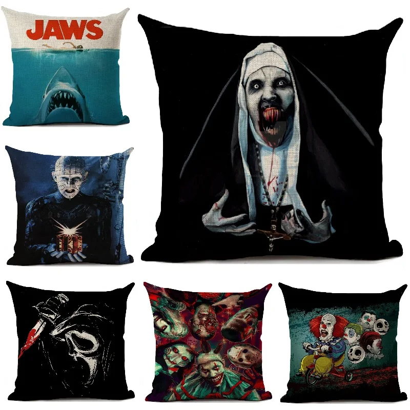 Halloween Horror Cushion Cover Terror Nun Hellraiser Annabelle Throw Pillows Living Room