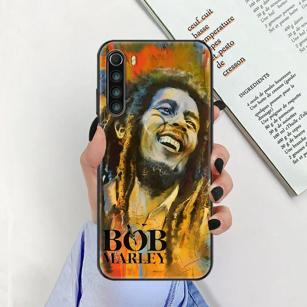 xiaomi leather case cover Singer Bob Marley Phone case For Xiaomi Redmi Note 7 7A 8 8T 9 9A 9S K30 Pro Ultra black trend Etui art back painting waterproof xiaomi leather case color Cases For Xiaomi