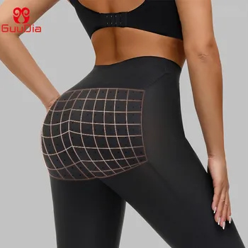 

GUUDIA Women's High-Waisted Push-up Anti-Cellulite Control Capri Leggings Footless Compression Tummy Control Shaper Capri