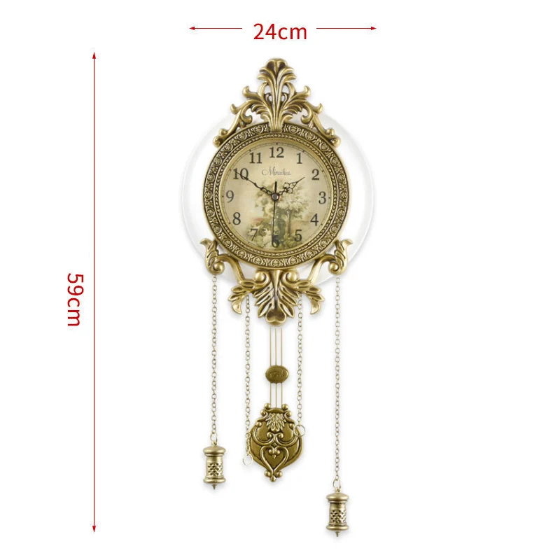 Solid Wood Silent Swing Pendulum Wall Clock Z1214-2  