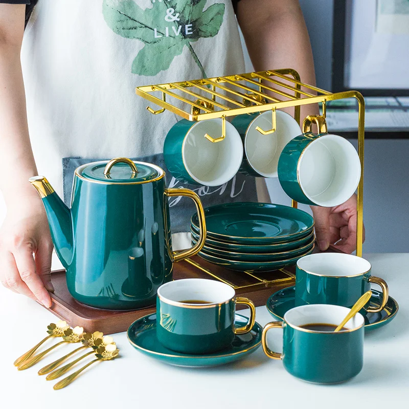 Modern Metal Mug Tree Holder Stand for Counter 6 Hooks Coffee Cup Display Hanger Rack Organizer Kitchen Cabinet
