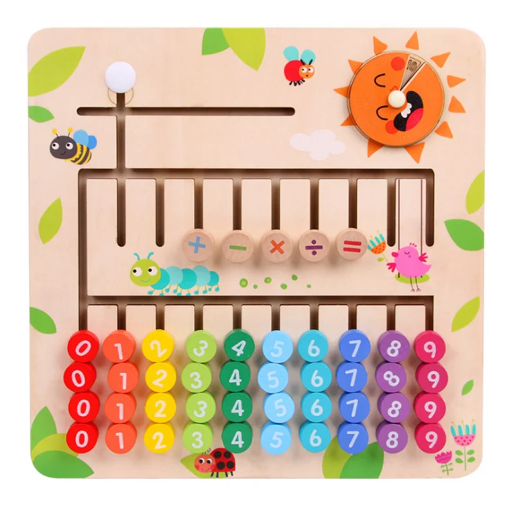 Wooden Math Toys for Children Montessori Materials Learning To Count Numbers Early Mathematics Education for Babies - Цвет: color