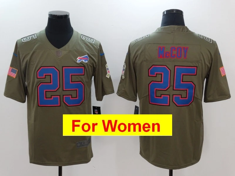 Темно-серый Женские майки Buffalo Tre'Davious White Tremaine Edmunds Josh Allen LeSean McCoy Jim Kelly Game color Rush - Цвет: Темно-серый