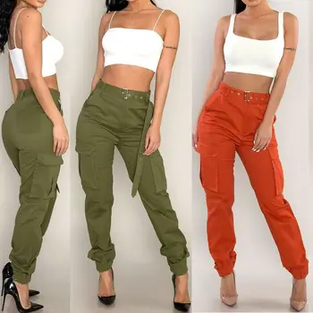 

Hot Women's Camo Cargo Trousers Casual Pant Military Army Combat Camouflage Print cargo pants Women Streetwear Tracksuit Women