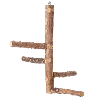 

Bird Cage Perch Birdcage Stands Parrot Cage Top Play Stands Wooden Branches for Conure Parakeet Budgie-Small